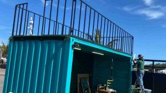 Shipping Container Modifications Booth