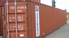 front view of 40' DV Used Shipping Container